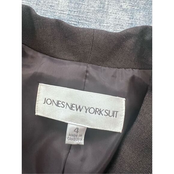 Jones New York Suit Brown Notched Collar 2 Button Blazer Women's Size 4 - Picture 3 of 9